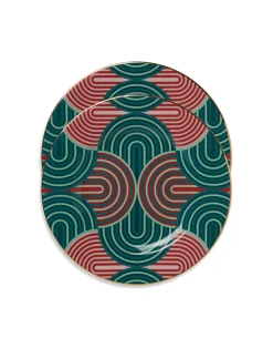 Dinner Plates Set Of 2Slinky Green in Porcelain