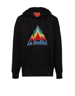 Discman HoodieBlack in Embroidered Jersey