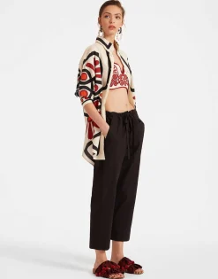 Drawstring PantsSolid Black in Crisp Poplin