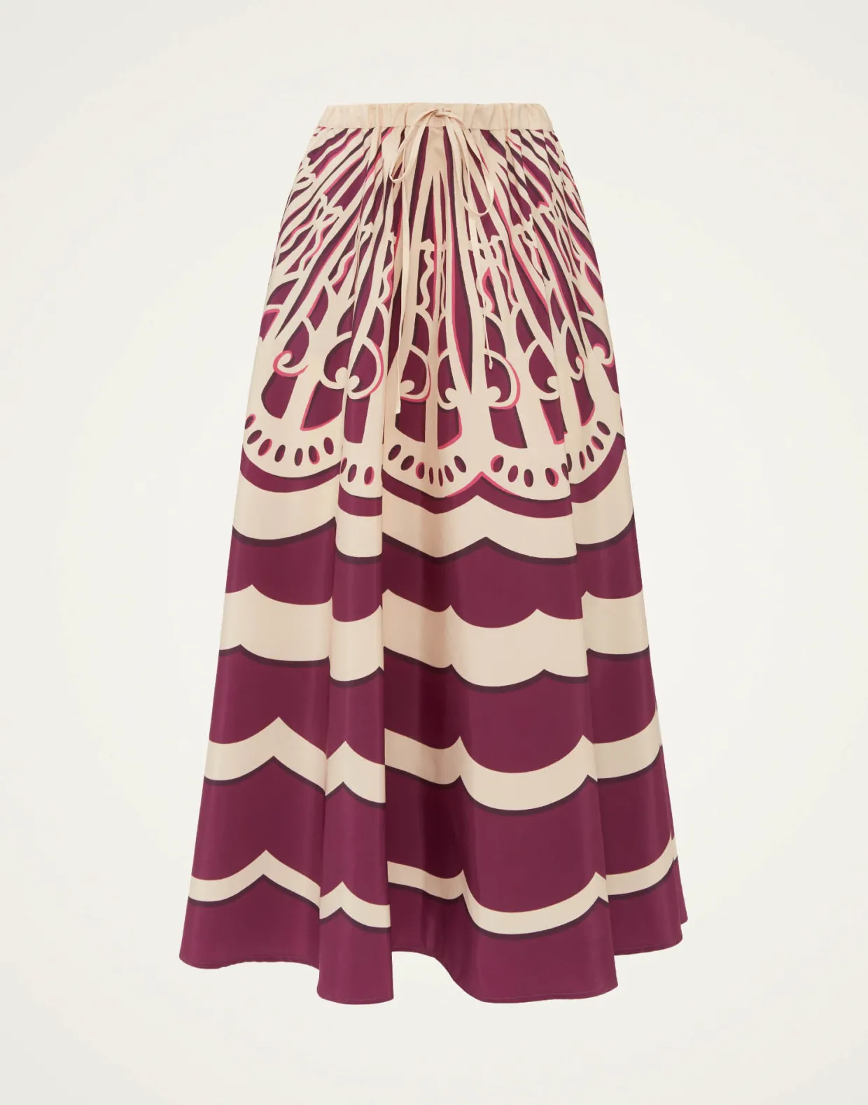 Drawstring SkirtFans Placée Purple in Faille