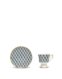 Espresso Cup & Saucer Set of 6Cubi Mix in Porcelain