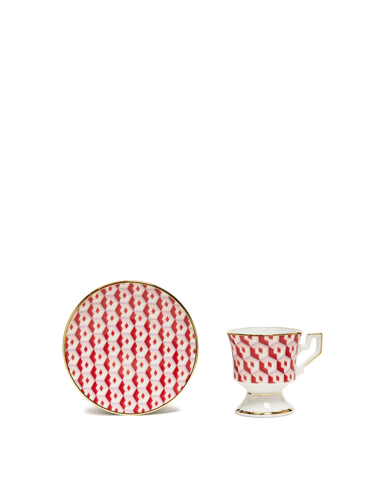Espresso Cup & Saucer Set of 6Cubi Mix in Porcelain