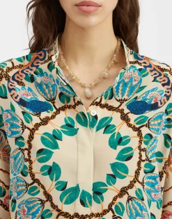 Estelle BlouseEve Ecru in Crepe De Chine