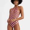 Esther SwimsuitMezzaluna Orange in Lycra