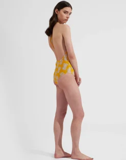 Esther SwimsuitPineapple Sunflower in Lycra