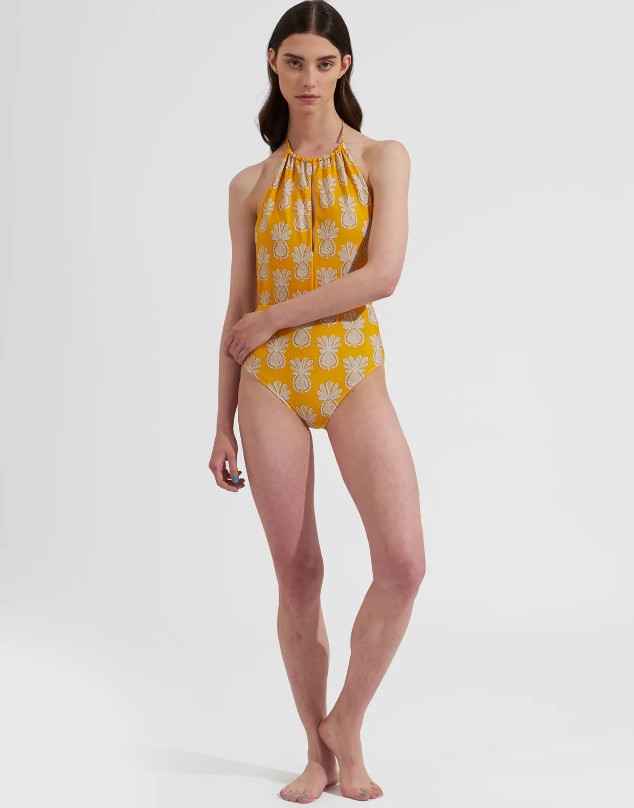 Esther SwimsuitPineapple Sunflower in Lycra