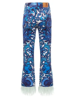 Fancy Crop Jeans (With Feathers)Anemone in Denim