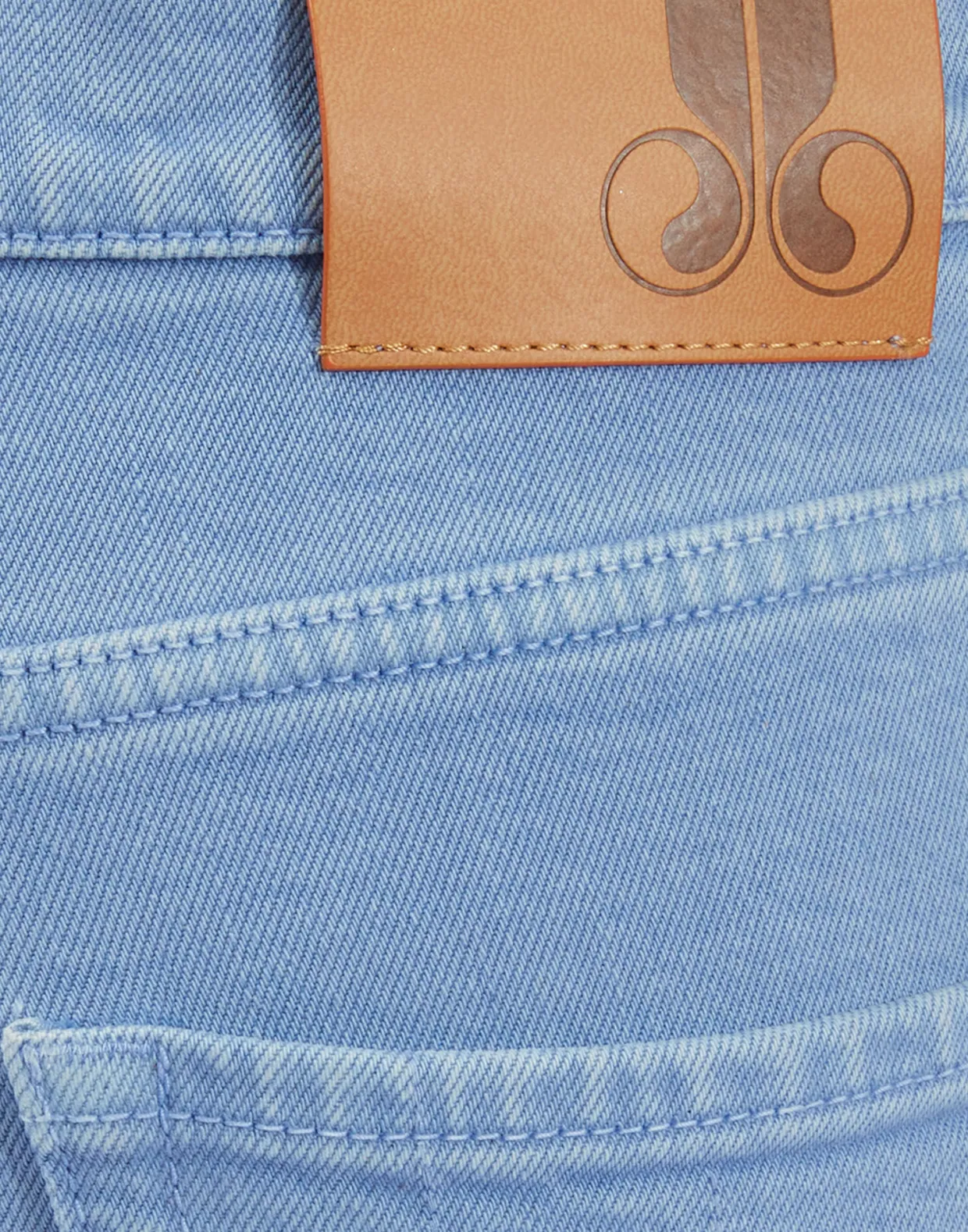 Fancy Crop Jeans (With Feathers)Light Blue in Denim