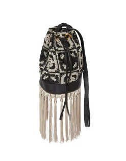 Feria Crossbody BagMini Tiles Black in Macram&eacute;