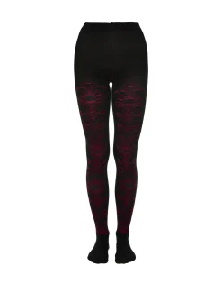 Flocked TightsBlack & Red in Flocked Nylon