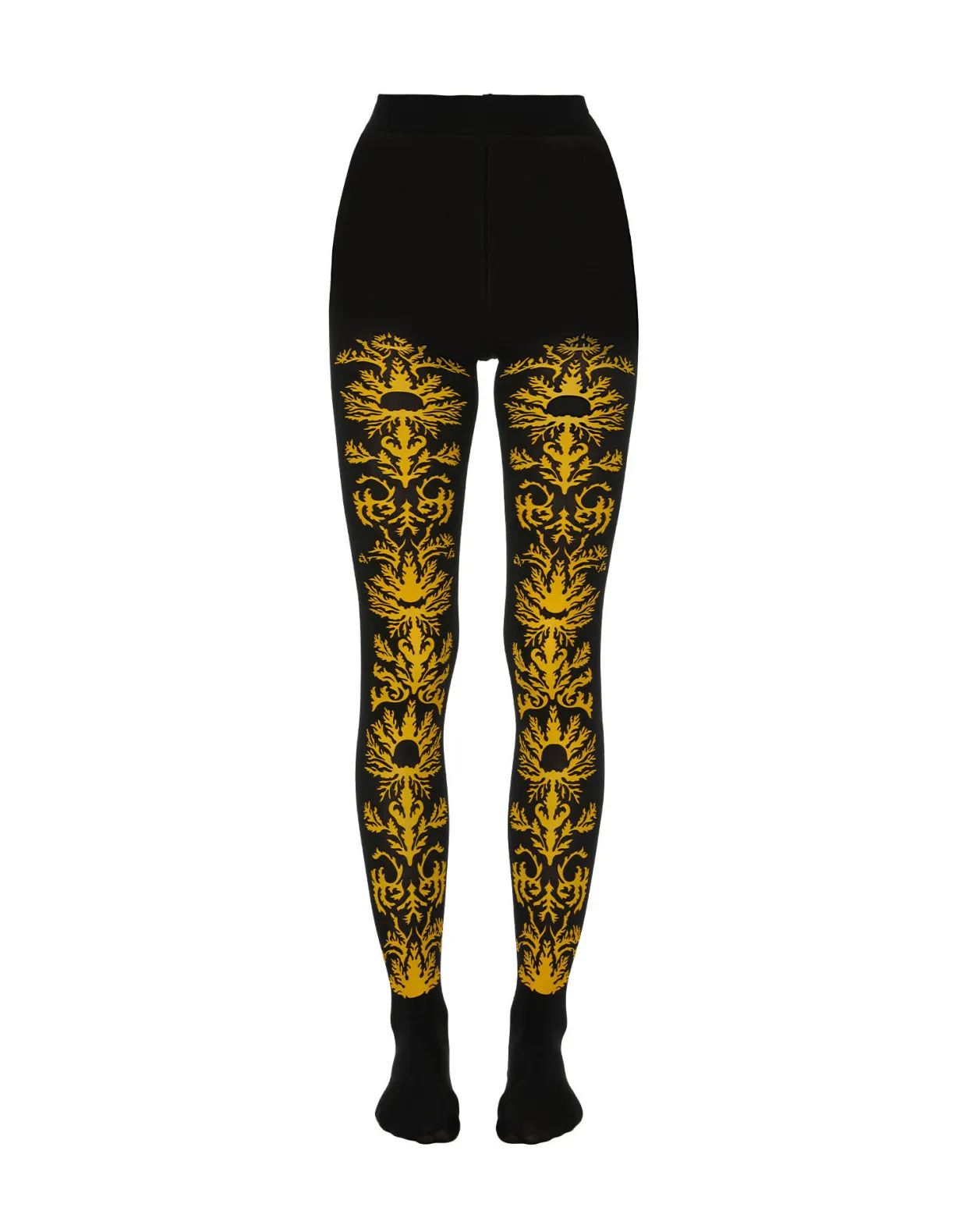 Flocked TightsBlack & Yellow in Flocked Nylon