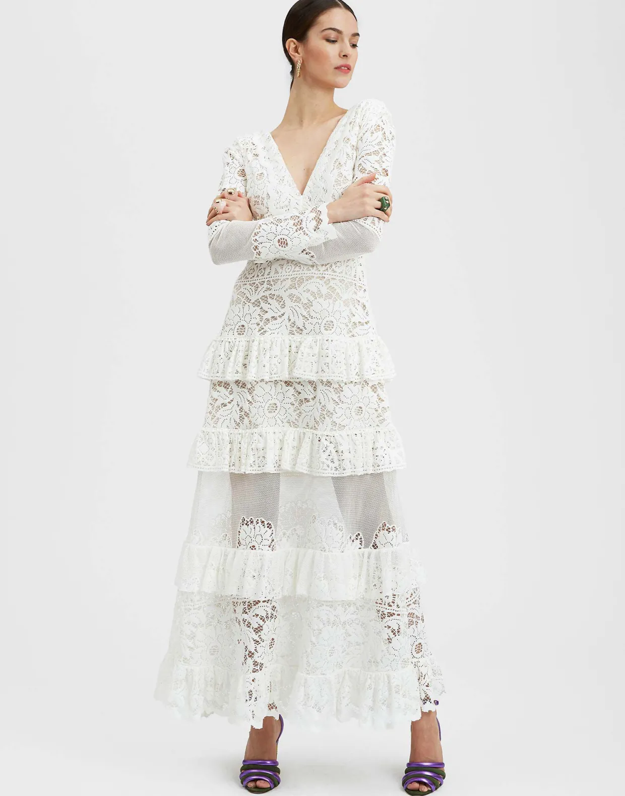 Footloose Lacey DressWhite in Cotton Lace