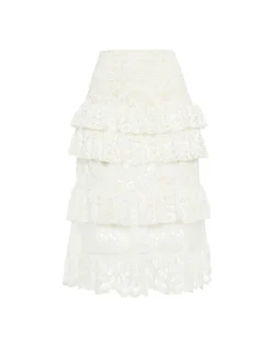 Footloose Lacey SkirtWhite in Cotton Lace