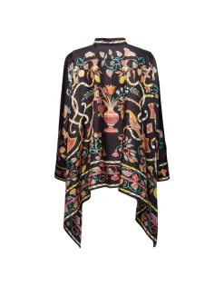 Foulard ShirtBorboni Placée Nero in Twill Silk