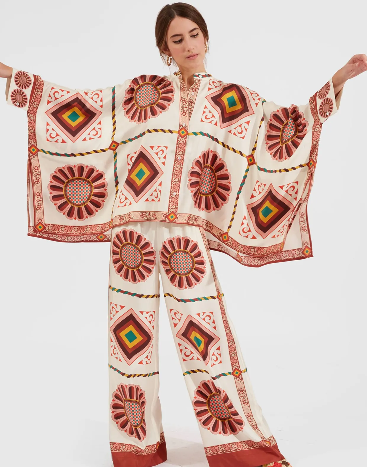 Foulard ShirtMacro Tiles Placée in Twill Silk