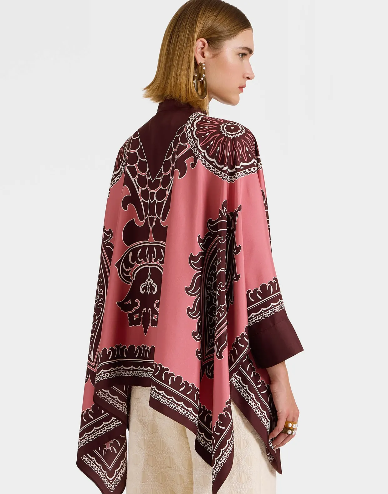 Foulard ShirtOltrarno Placée Pink in Silk Twill
