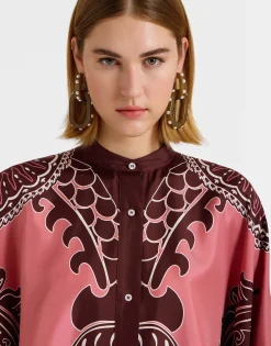 Foulard ShirtOltrarno Placée Pink in Silk Twill