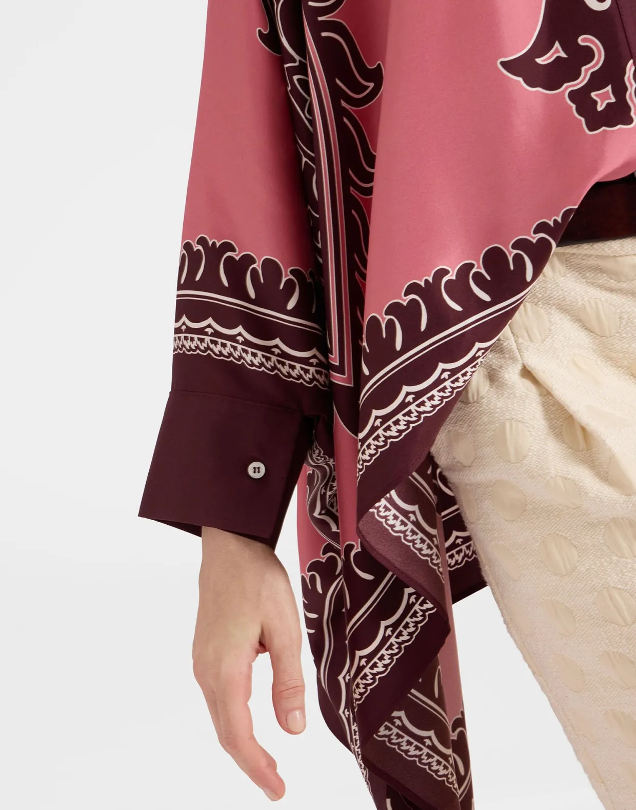 Foulard ShirtOltrarno Placée Pink in Silk Twill