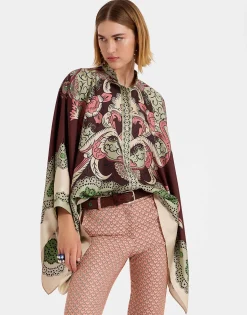 Foulard ShirtPortal Plac&eacute;e Brown in Silk Twill