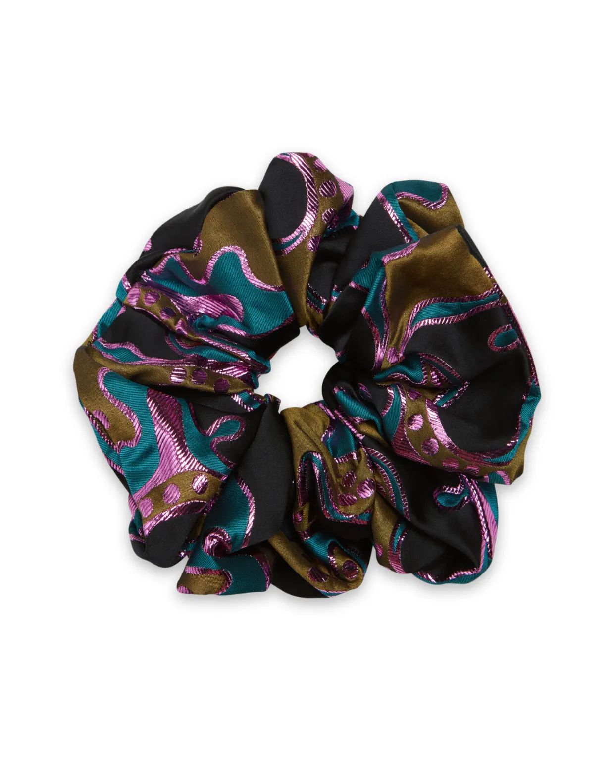 Giga ScrunchieSpritz Blue Petrol in Jacquard