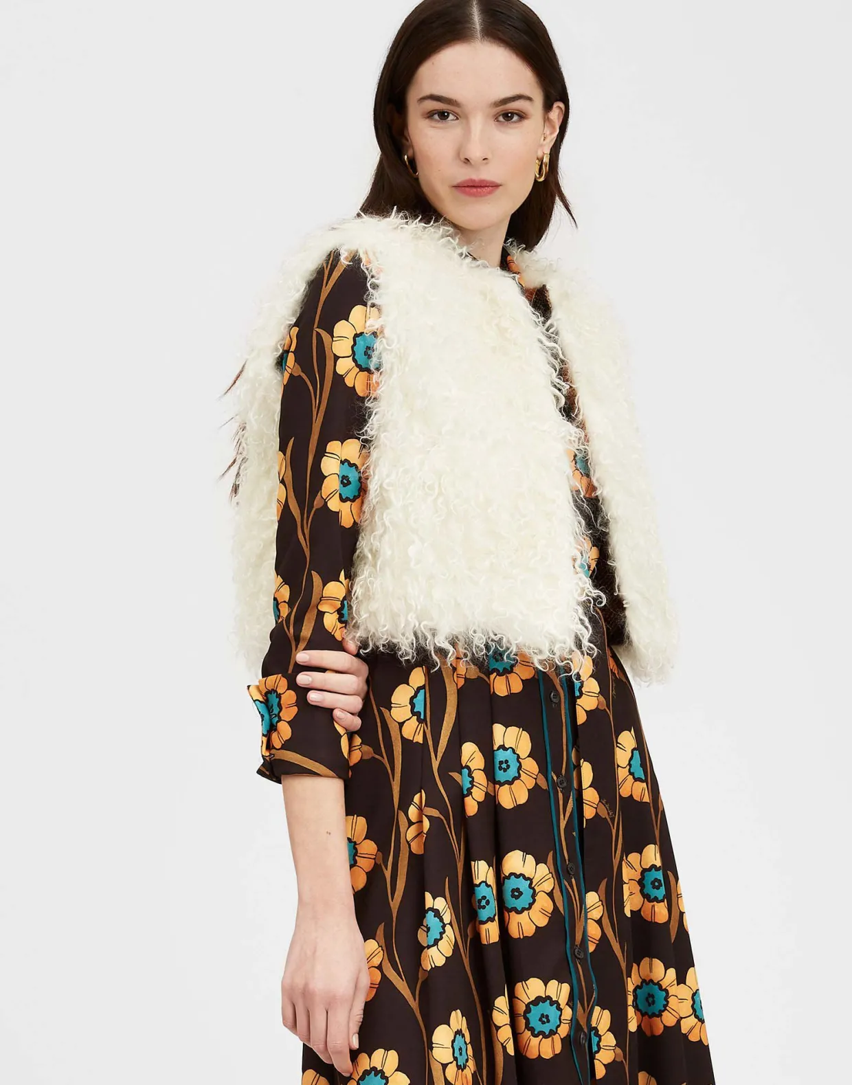 Glam Reversibile Gilet IntarsiaBronze in Faux Python