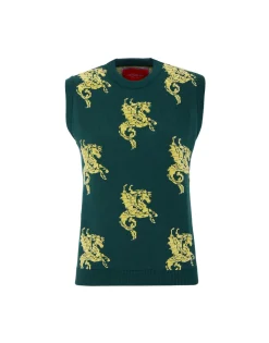 Gryphos GiletBlack & Lime in Fleece Jacquard
