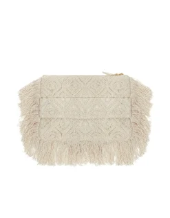 Hand PochettePlaza Cream in Macramé
