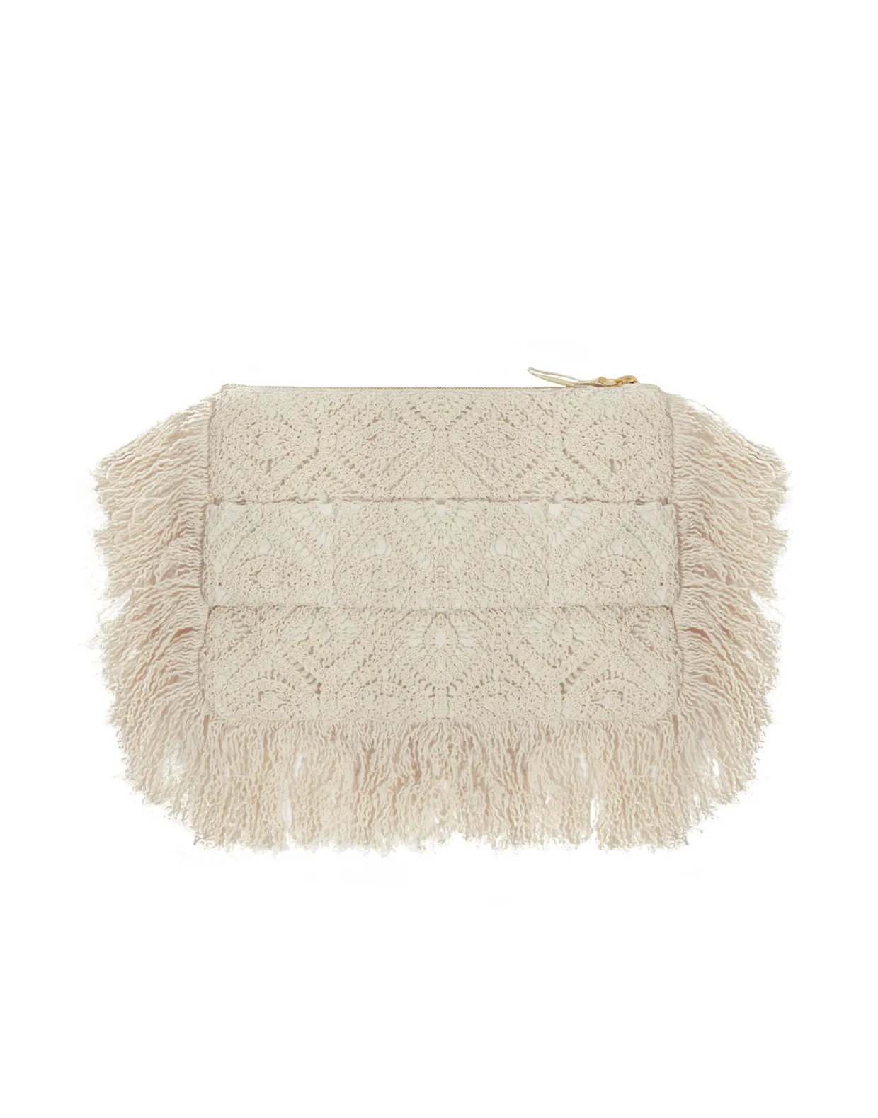 Hand PochettePlaza Cream in Macramé