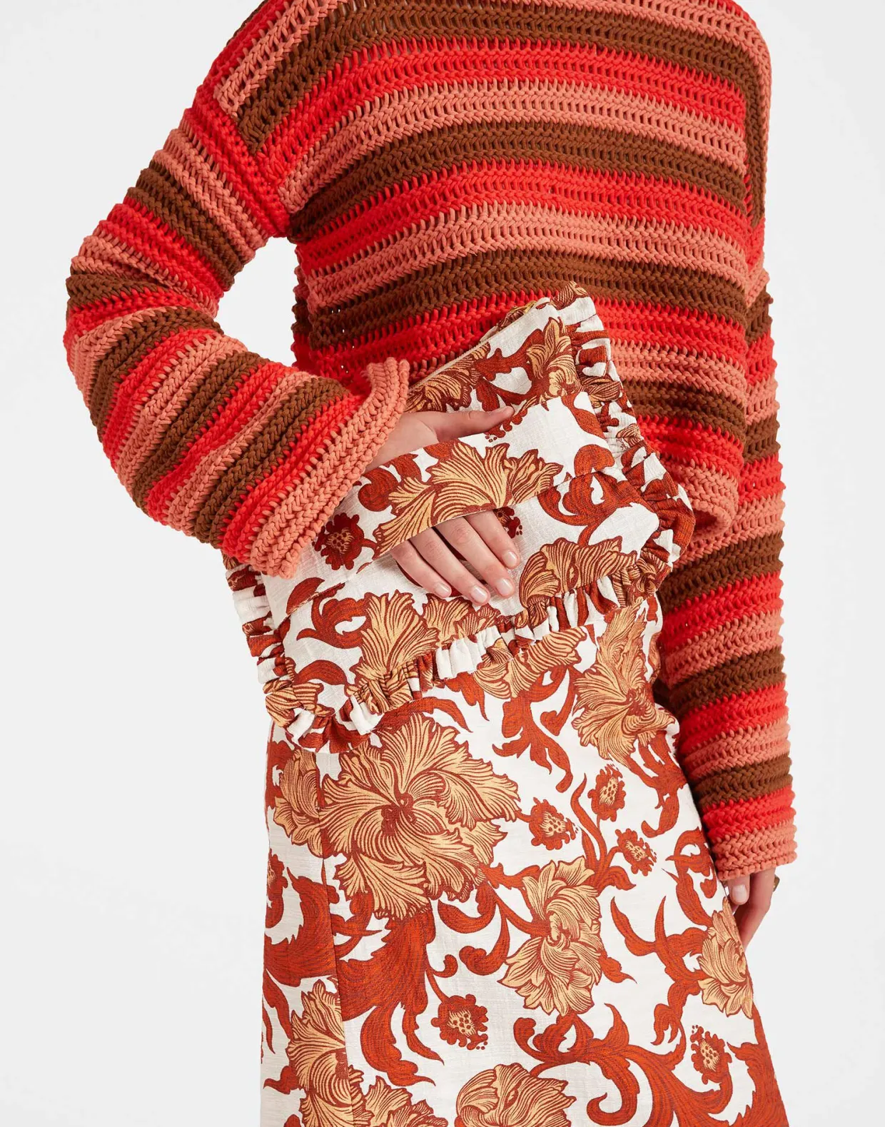 Hand PochetteReef White in Shot Cotton