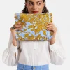 Hand PochetteTangle Light Blue in Printed Lace