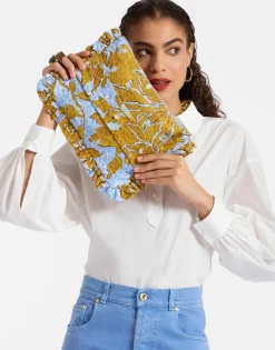 Hand PochetteTangle Light Blue in Printed Lace