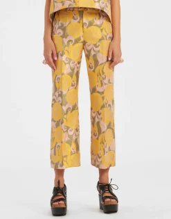 Hendrix PantsMoonflower Yellow in Jacquard