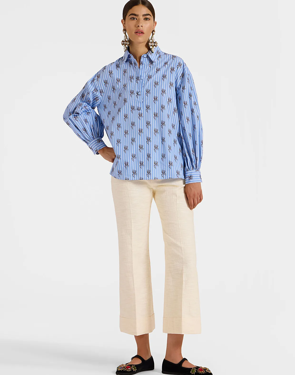Hendrix PantsSolid Cream in Shot Cotton