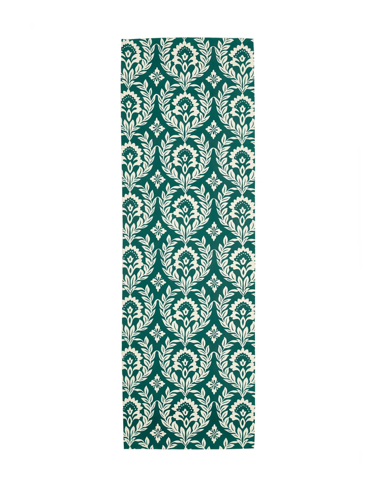 Herringbone RunnerGreen Garland in Cotton Chevron