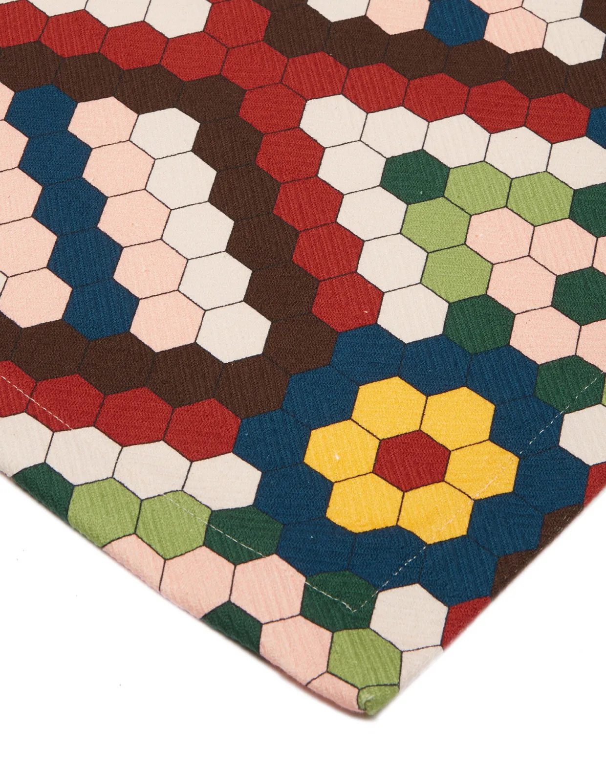 Herringbone RunnerHoneycomb Tiles in Cotton Chevron