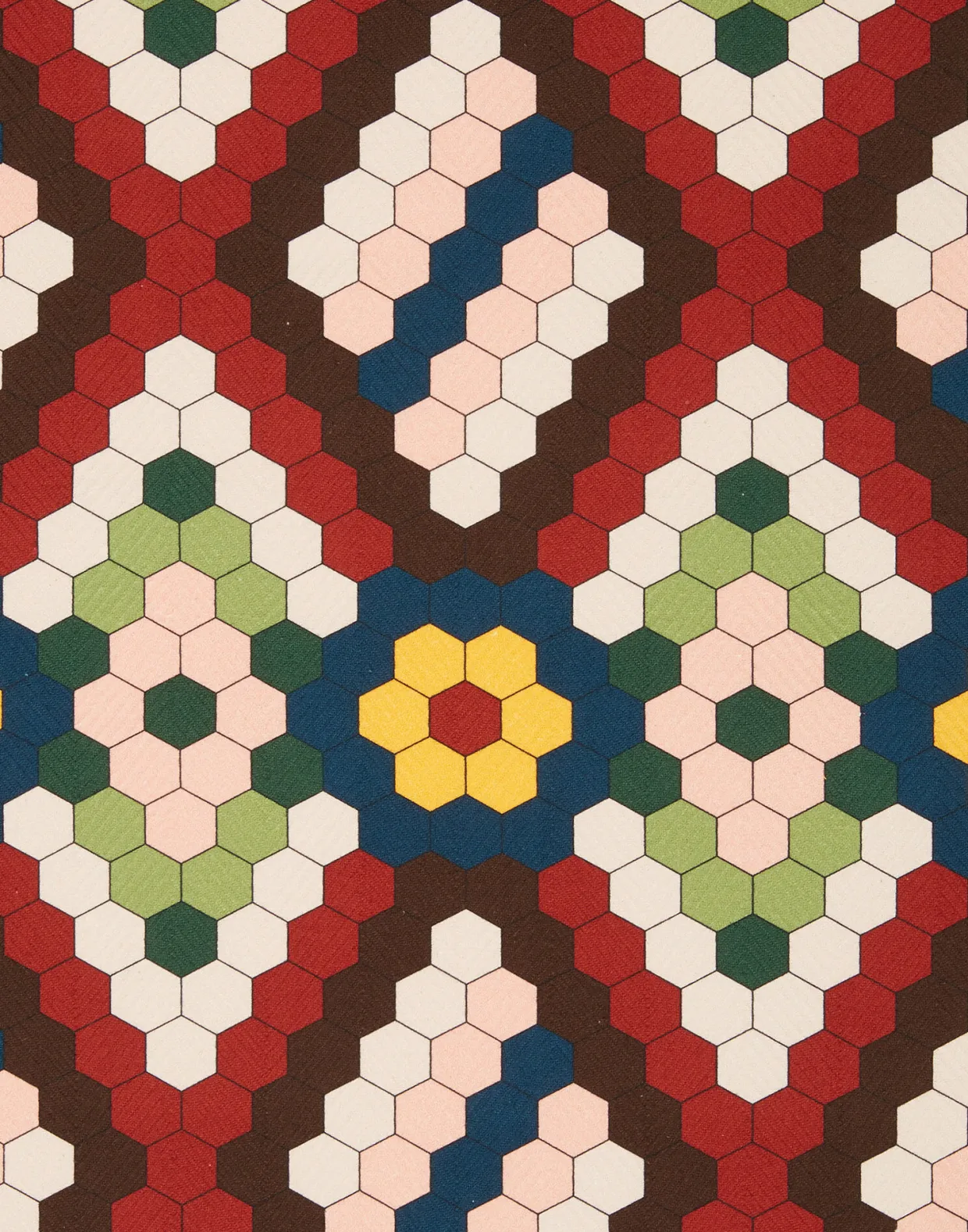 Herringbone RunnerHoneycomb Tiles in Cotton Chevron