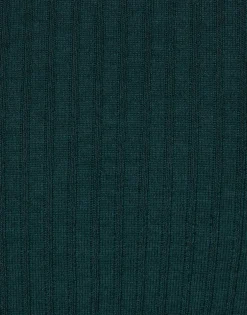High Kick TeeGreen in Ribbed Silk Cashmere With Feathers