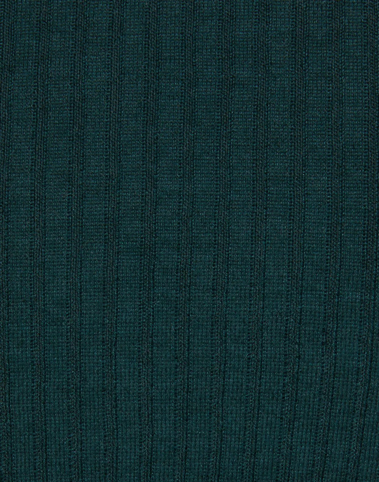 High Kick TeeGreen in Ribbed Silk Cashmere With Feathers