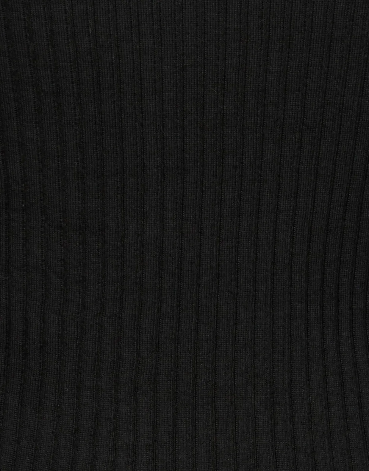 High Kick TopBlack in Ribbed Silk Cashmere With Feathers