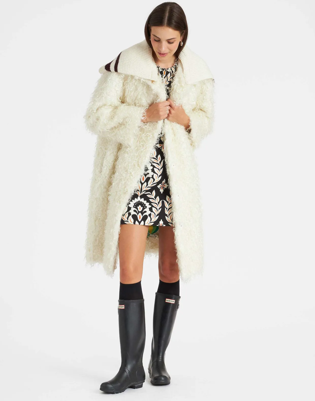 Iris CoatIvory in Mohair Eco Fur