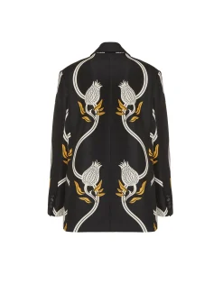 Jones JacketMelograno Black & White in Cady Wool