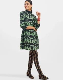 Juliet DressPapyrus Green in Sabl&eacute; Satin