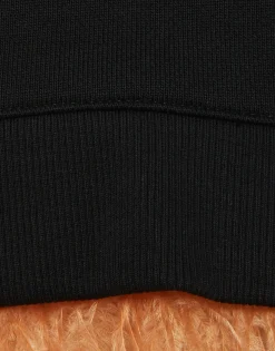 La Scala HoodieBlack in Heavy Jersey With Feathers