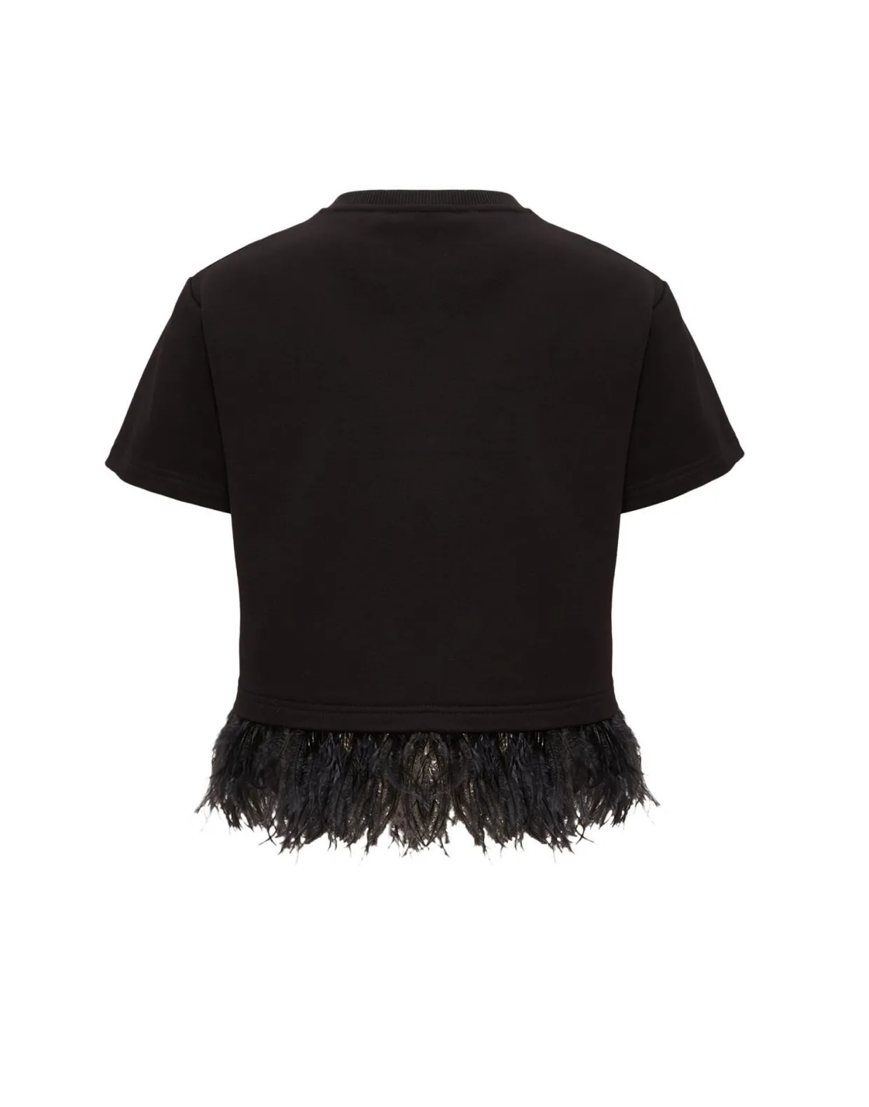La Scala TeeCherubs Black in Fil Coupé With Feathers