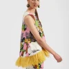 La Scala Top (With Feathers)Big Flower in Shot Cotton