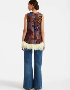 La Scala Top (With Feathers)Jacquard Selva in Jacquard