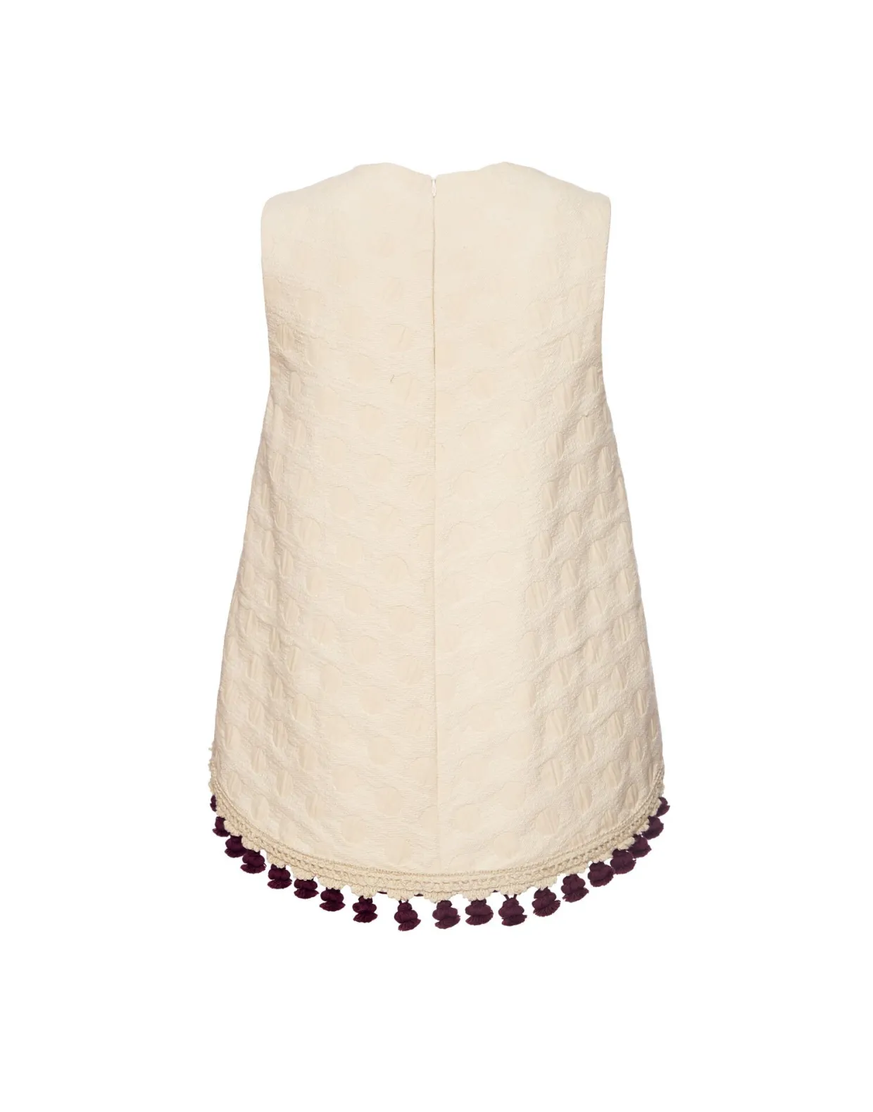 La Scala TopCreamy in Jacquard With Tassels