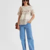 Lacey House T-ShirtSolid White Smoke in Embroidered Cotton