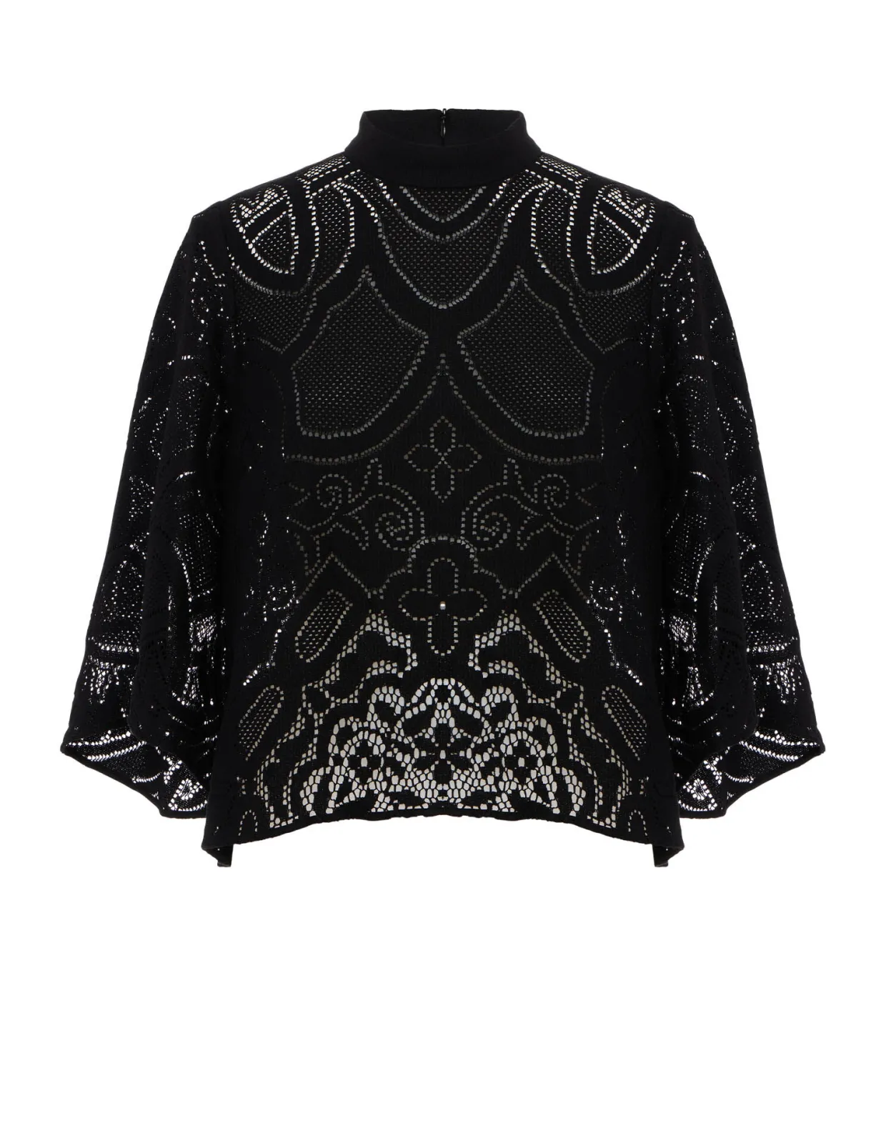 Lacey Make An Exit TopSolid Black in Embroidered Cotton