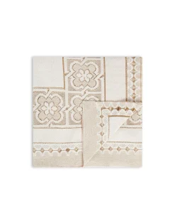 Lacey Medium TableclothSolid White Smoke in Embroidered Cotton